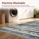 Ultra Soft Area Rug, Non Slip, Stain Resistant, Washable Area Rugs for Living Room, Bedroom, Rustic Vintage Ethnic Motif(Gray)