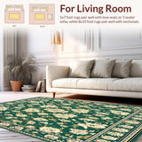 Ultra Soft Area Rug, Non Slip, Stain Resistant, Washable Area Rugs for Living Room, Bedroom, Green Kitchen Beige/Green Blend(Green)