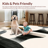 Mudroom Contemporary Beige and Charcoal Brushstroke Effect(Beige)