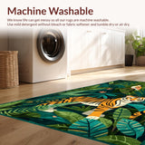 Ultra Soft Area Rug, Non Slip, Stain Resistant, Washable Area Rugs for Living Room, Bedroom, Charming Colorful Animal Print Style(Green)