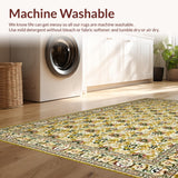 Ultra Soft Area Rug, Non Slip, Stain Resistant, Washable Area Rugs for Living Room, Bedroom, Rustic Earthy Floral Aesthetics(Beige)