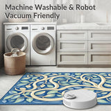 Charming Halloween Ghost Doormat with Matching Plaid Rug Set(Orange)