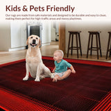 Ultra Soft Area Rug, Non Slip, Stain Resistant, Washable Area Rugs for Living Room, Bedroom, Luxurious Soft Red Texture(Red)