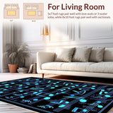 Ultra Soft Area Rug, Non Slip, Stain Resistant, Washable Area Rugs for Living Room, Bedroom, Chic Color Splash Aesthetic(Blue)