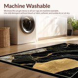 Ultra Soft Area Rug, Non Slip, Stain Resistant, Washable Area Rugs for Living Room, Bedroom, Refined Black Abstract Style(Black)