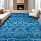 Ultra Soft Area Rug, Non Slip, Stain Resistant, Washable Area Rugs for Living Room, Bedroom, Azure Bowknot Accent Rug: Scalloped Edges, Chic Floor Decor(Blue)