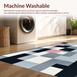 Ultra Soft Area Rug, Non Slip, Stain Resistant, Washable Area Rugs for Living Room, Bedroom, Geometric Minimalist Bedroom Carpet for High Traffic Areas(Gray)
