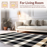 Elegant Monochrome Patterned Runner(Black)