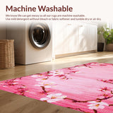 Ultra Soft Area Rug, Non Slip, Stain Resistant, Washable Area Rugs for Living Room, Bedroom, Tranquil Soft Color Palette(Pink)