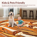 Ultra Soft Area Rug, Non Slip, Stain Resistant, Washable Area Rugs for Living Room, Bedroom, Youthful Cheerful Bath Mat(Brown)