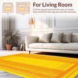 Ultra Soft Area Rug, Non Slip, Stain Resistant, Washable Area Rugs for Living Room, Bedroom, Stylish Vintage Linear Patterns(Yellow)