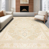 Ultra Soft Area Rug, Non Slip, Stain Resistant, Washable Area Rugs for Living Room, Bedroom, Vintage Farmhouse Elegant Neutral With Low Profile Design(Beige)