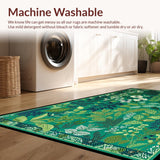 Ultra Soft Area Rug, Non Slip, Stain Resistant, Washable Area Rugs for Living Room, Bedroom, Whimsical Floral and Insect Fusion(Green)
