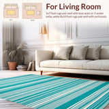 Ultra Soft Area Rug, Non Slip, Stain Resistant, Washable Area Rugs for Living Room, Bedroom, Chic Teal Contemporary Pattern(Blue)