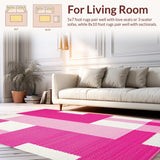 Ultra Soft Area Rug, Non Slip, Stain Resistant, Washable Area Rugs for Living Room, Bedroom, Bright Non-Slip Safe Play Surface(Pink)
