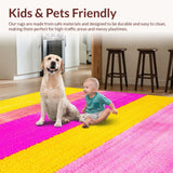 Ultra Soft Area Rug, Non Slip, Stain Resistant, Washable Area Rugs for Living Room, Bedroom, Radiant Youthful Nature Elements(Yellow)