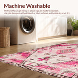Ultra Soft Area Rug, Non Slip, Stain Resistant, Washable Area Rugs for Living Room, Bedroom, Charming Rodeo Animal Pattern(Pink)