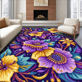 Ultra Soft Area Rug, Non Slip, Stain Resistant, Washable Area Rugs for Living Room, Bedroom, Elegant Symmetrical Seasonal Design(Purple)