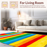 Ultra Soft Area Rug, Non Slip, Stain Resistant, Washable Area Rugs for Living Room, Bedroom, Soft Pastel Round Learning Mat(Yellow)