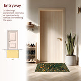 Intricate Nature Motif Runner(Green)