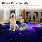 Ultra Soft Area Rug, Non Slip, Stain Resistant, Washable Area Rugs for Living Room, Bedroom, Celestial Nebula Abstract Aesthetic(Blue)