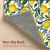 Sun Kissed Lemon Grove Inspired Rug with Stylized Floral Accents(Yellow)