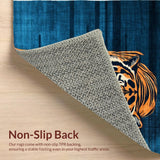 Ultra Soft Area Rug, Non Slip, Stain Resistant, Washable Area Rugs for Living Room, Bedroom, Modern Dark Blue Animal Motif(Orange)