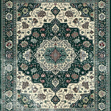 Ultra Soft Area Rug, Non Slip, Stain Resistant, Washable Area Rugs for Living Room, Bedroom, Rustic Textured Oriental Design Flair(White)