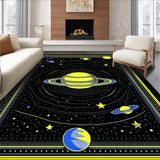 Ultra Soft Area Rug, Non Slip, Stain Resistant, Washable Area Rugs for Living Room, Bedroom, Bold Astronomical Shape Arrangement(Yellow)