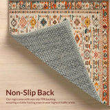 Ultra Soft Area Rug, Non Slip, Stain Resistant, Washable Area Rugs for Living Room, Bedroom, Cozy Modern Tiled Aesthetic(Orange)