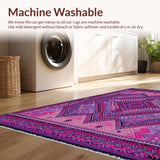 Ultra Soft Area Rug, Non Slip, Stain Resistant, Washable Area Rugs for Living Room, Bedroom, Striking Layered Symmetrical Design(Purple)
