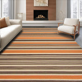 Ultra Soft Area Rug, Non Slip, Stain Resistant, Washable Area Rugs for Living Room, Bedroom, Artistic Cordaman Stripe Aesthetic(Orange)
