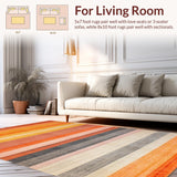 Ultra Soft Area Rug, Non Slip, Stain Resistant, Washable Area Rugs for Living Room, Bedroom, Chic Minimalist Tassel Accents(Orange)