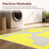 Ultra Soft Area Rug, Non Slip, Stain Resistant, Washable Area Rugs for Living Room, Bedroom, Adorable Fun Sunbeam Concept(Yellow)