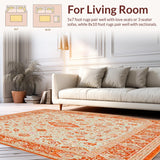 Stylish Boho Area Showcasing an Artistic Blend of Rustic and Beige Tones(Orange)