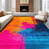 Ultra Soft Area Rug, Non Slip, Stain Resistant, Washable Area Rugs for Living Room, Bedroom, Lively Modern Paint Stroke Aesthetic(Orange)