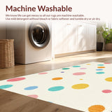 Ultra Soft Area Rug, Non Slip, Stain Resistant, Washable Area Rugs for Living Room, Bedroom, Elegant Subtle Dot Textural Appeal(White)