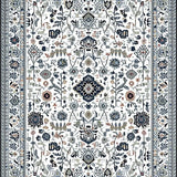 Ultra Soft Area Rug, Non Slip, Stain Resistant, Washable Area Rugs for Living Room, Bedroom, Rustic Vintage Tiled Pattern(White)