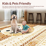Ultra Soft Area Rug, Non Slip, Stain Resistant, Washable Area Rugs for Living Room, Bedroom, Colorful Scandinavian Animal Patterns(Beige)