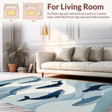 Contemporary Ocean Wave Design(Blue)