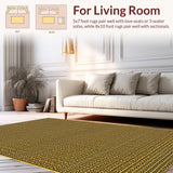 Ultra Soft Area Rug, Non Slip, Stain Resistant, Washable Area Rugs for Living Room, Bedroom, Vibrant Wild Animal Patterned Accent(Gold)