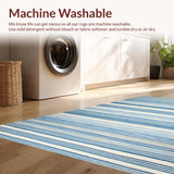 Ultra Soft Area Rug, Non Slip, Stain Resistant, Washable Area Rugs for Living Room, Bedroom, Sky-Toned Rustic Weave Charm(Blue)