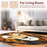 Ultra Soft Area Rug, Non Slip, Stain Resistant, Washable Area Rugs for Living Room, Bedroom, Charming Lion Jungle Aesthetic(Brown)