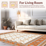 Ultra Soft Area Rug, Non Slip, Stain Resistant, Washable Area Rugs for Living Room, Bedroom, Oval Fluffy Area(Orange)