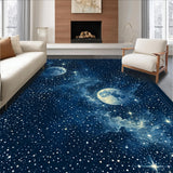 Ultra Soft Area Rug, Non Slip, Stain Resistant, Washable Area Rugs for Living Room, Bedroom, Serene Nighttime Celestial Display(Blue)
