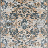 Ultra Soft Area Rug, Non Slip, Stain Resistant, Washable Area Rugs for Living Room, Bedroom, Elegant Neutral Medallion Design(Brown)