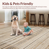 Ultra Soft Area Rug, Non Slip, Stain Resistant, Washable Area Rugs for Living Room, Bedroom, Minimalist Warm Beige Knitted Look(Beige)