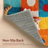 Ultra Soft Area Rug, Non Slip, Stain Resistant, Washable Area Rugs for Living Room, Bedroom, Vivid Cat-Themed Front Door Durable Outdoor Doormat(Orange)