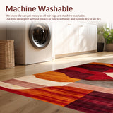 Ultra Soft Area Rug, Non Slip, Stain Resistant, Washable Area Rugs for Living Room, Bedroom, Abstract Earthy Tones Composition(Red)