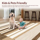 Ultra Soft Area Rug, Non Slip, Stain Resistant, Washable Area Rugs for Living Room, Bedroom, Rustic Neutral Border Motif(Beige)